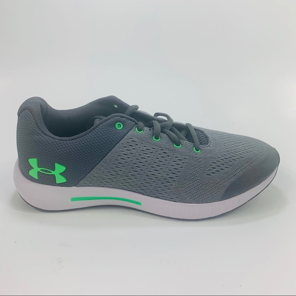 NIB Kids Under Armour Pursuit Grade School Sneaker 13k Gray//Green